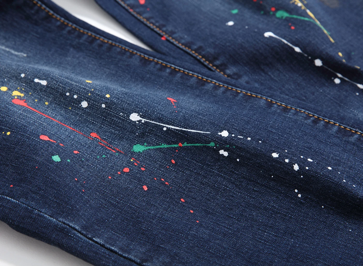 Мужские джинсы с принтом брендовые потертые джинсовые штаны синяя мужская