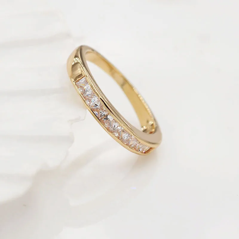 MGFam маленькие квадратные кольца для женщин повседневная одежда CZ 18 k G P золотого