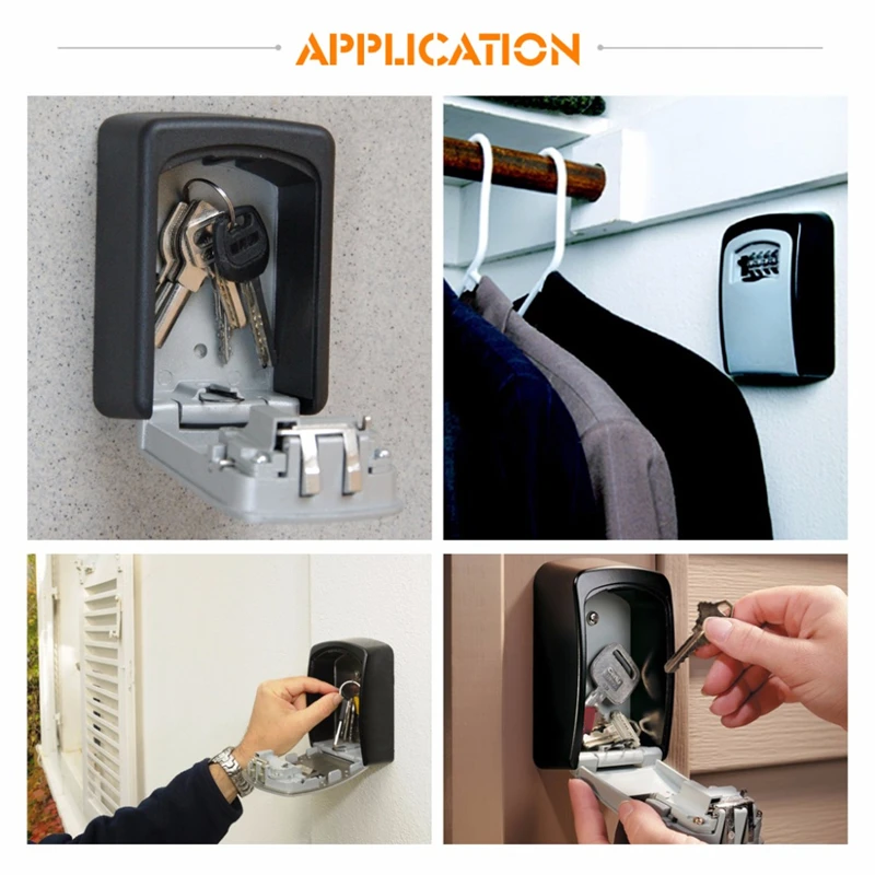 Настенный ящик для хранения ключей 4-значный комбинированный кодовый замок с
