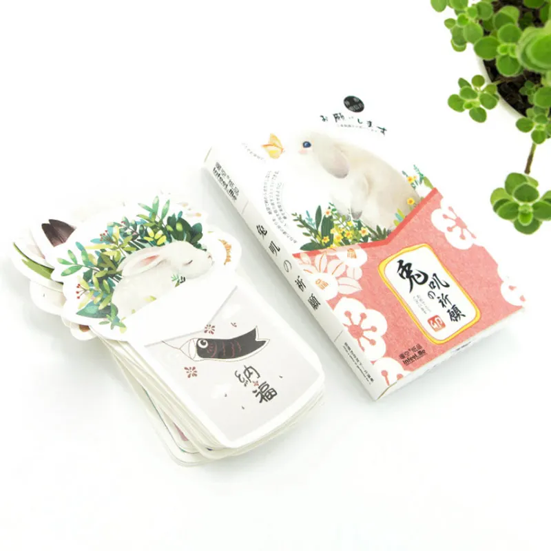 30 шт./лот поздравительная открытка с изображением кролика желаний