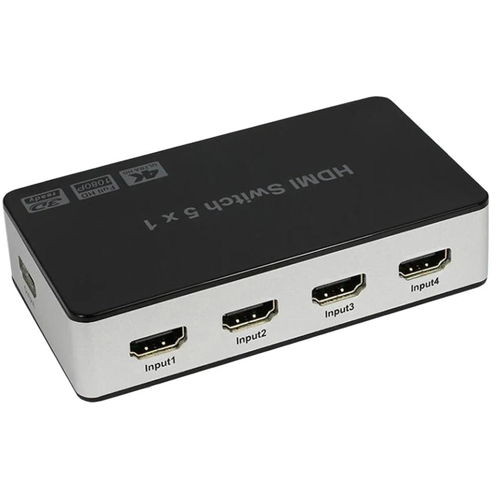 4K HDMI коммутатор 5X1 UHD Переключатель Селектор 5 в 1 выход с ИК и кабель питания для HDTV