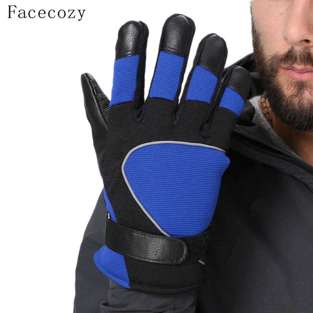 Facecozy мужские зимние уличные противоскользящие лыжные перчатки светоотражающие
