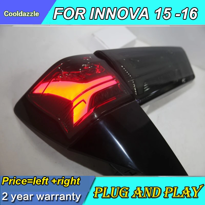 Светодиодный задний фонарь для TOYOTA Innova черного цвета поворот 2015 2016 год|Фара авто