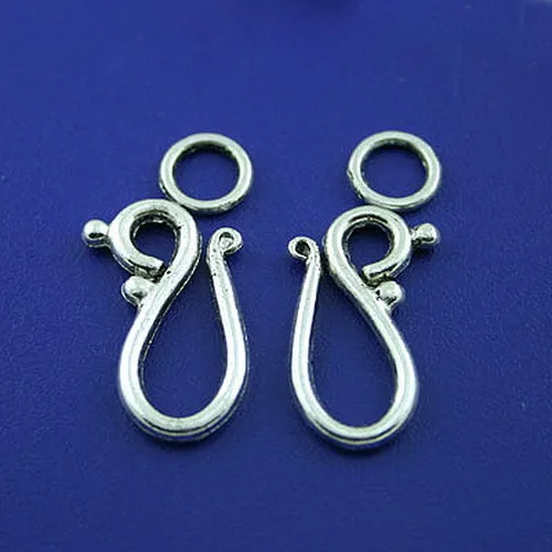 

40sets Tibetan silver snake and ring link toggle clasp h1440