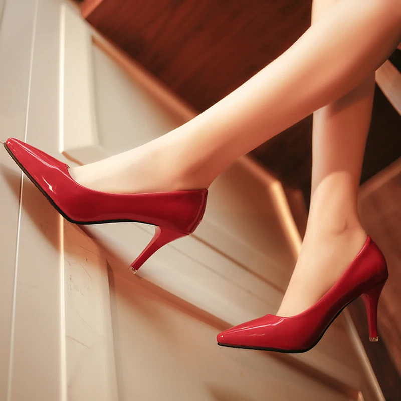2018 женские туфли на высоком каблуке туфли-лодочки с острым носком модельные из