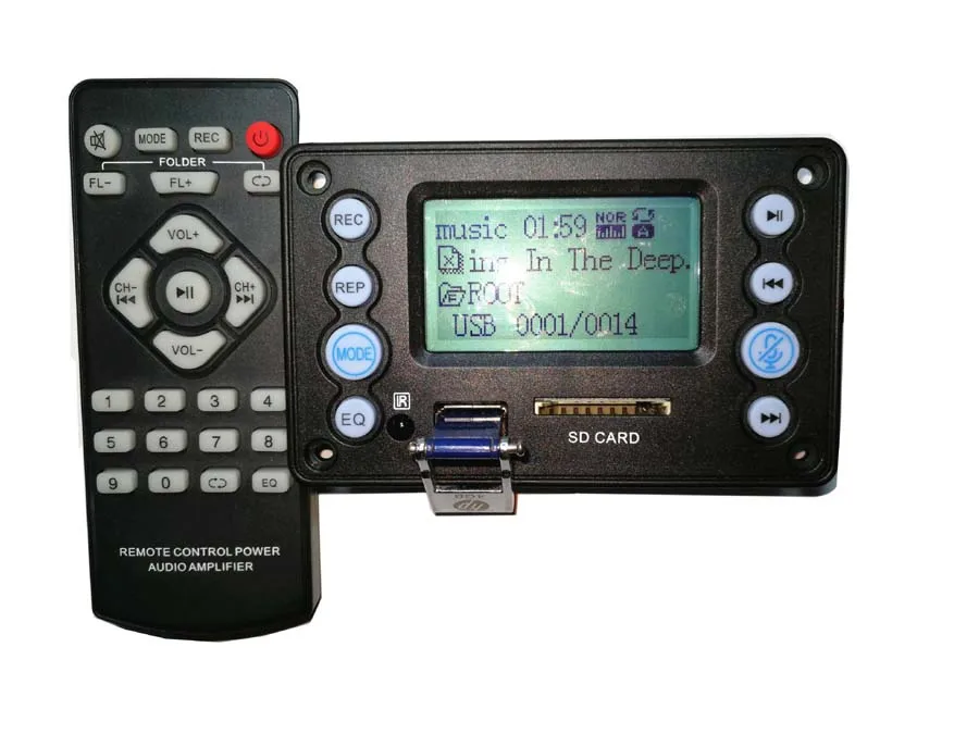 Bluetooth 4 2 5V DC 12V батарея двухсторонний аудио вход запись радио отображение песен APE