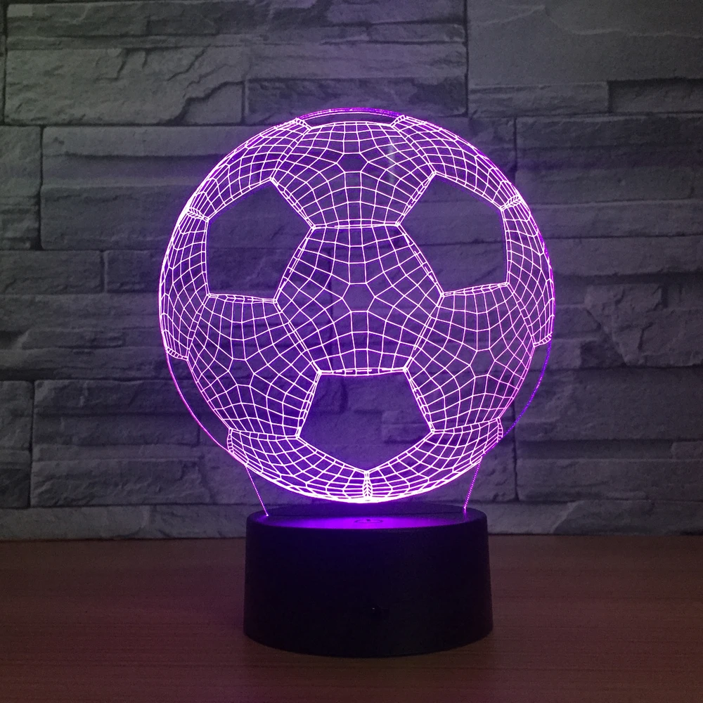 Новый Bluetooth плеер 2 в 1 с ночной подсветкой 3D ночник форме футбольного мяча