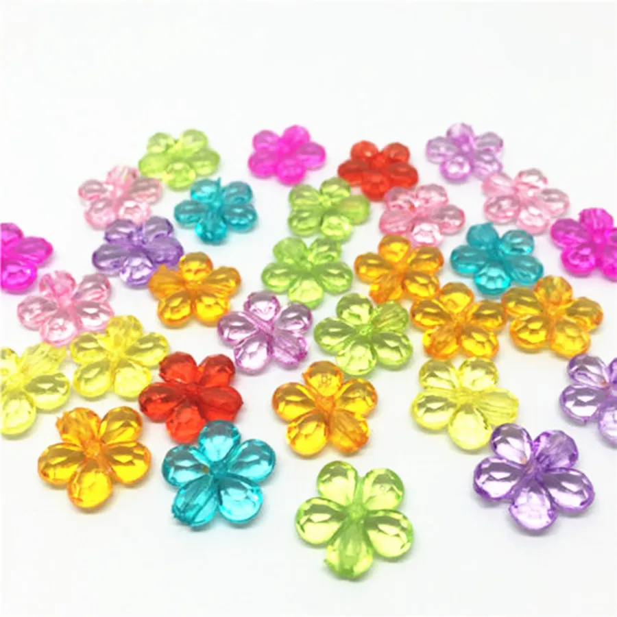 

100pcs Transparent Mixed 15mm Resin Flowers Crafts Flatbacks Cabochons Embellishents For Cardmaking Scrapbooking