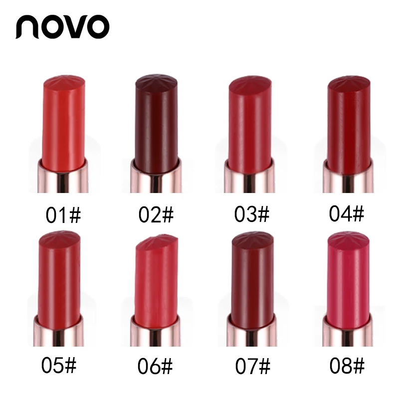NOVO Lip Makeup Moisturizer Smooth Stick Long Lasting Charming Lipstick Cosmetics Waterproof Beauty Silky Temptation Make Up |
