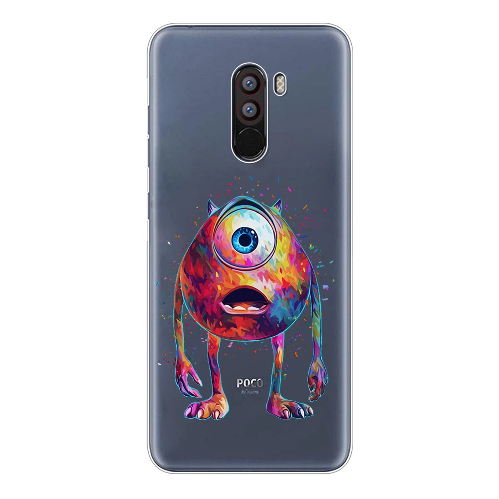 Soft TPU Funda For Xiaomi Pocophone F1 Case Cover 6.18&quot Silicone Capa Fashion Cute Monroe Clown WALL-E Poco Coque Phone Shell |