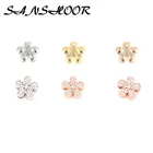 Подвески SANSHOOR Стразы в форме цветка с кристаллами, подходят для хранения кожаных браслетов, ожерелий для женщин в качестве подарка, 6 шт.