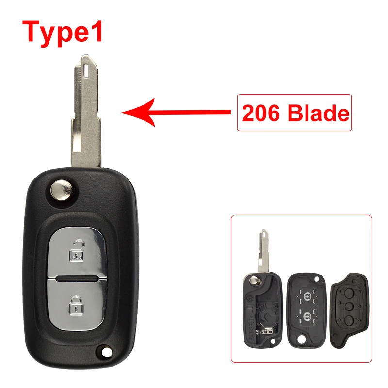 OkeyTech 2/3 кнопочный флип чехол для автомобильного ключа Renault Clio Megane Kangoo Modus
