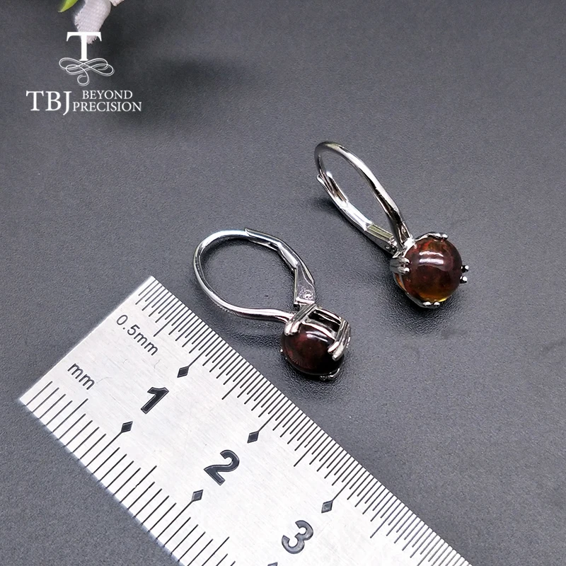 TBJ, новинка, простая застежка, черный опал, серьги, круглые, 7 мм, 1.5ct, драгоценный камень, ювелирное изделие из стерлингового серебра 925 пробы, хорошее ювелирное изделие для девочек