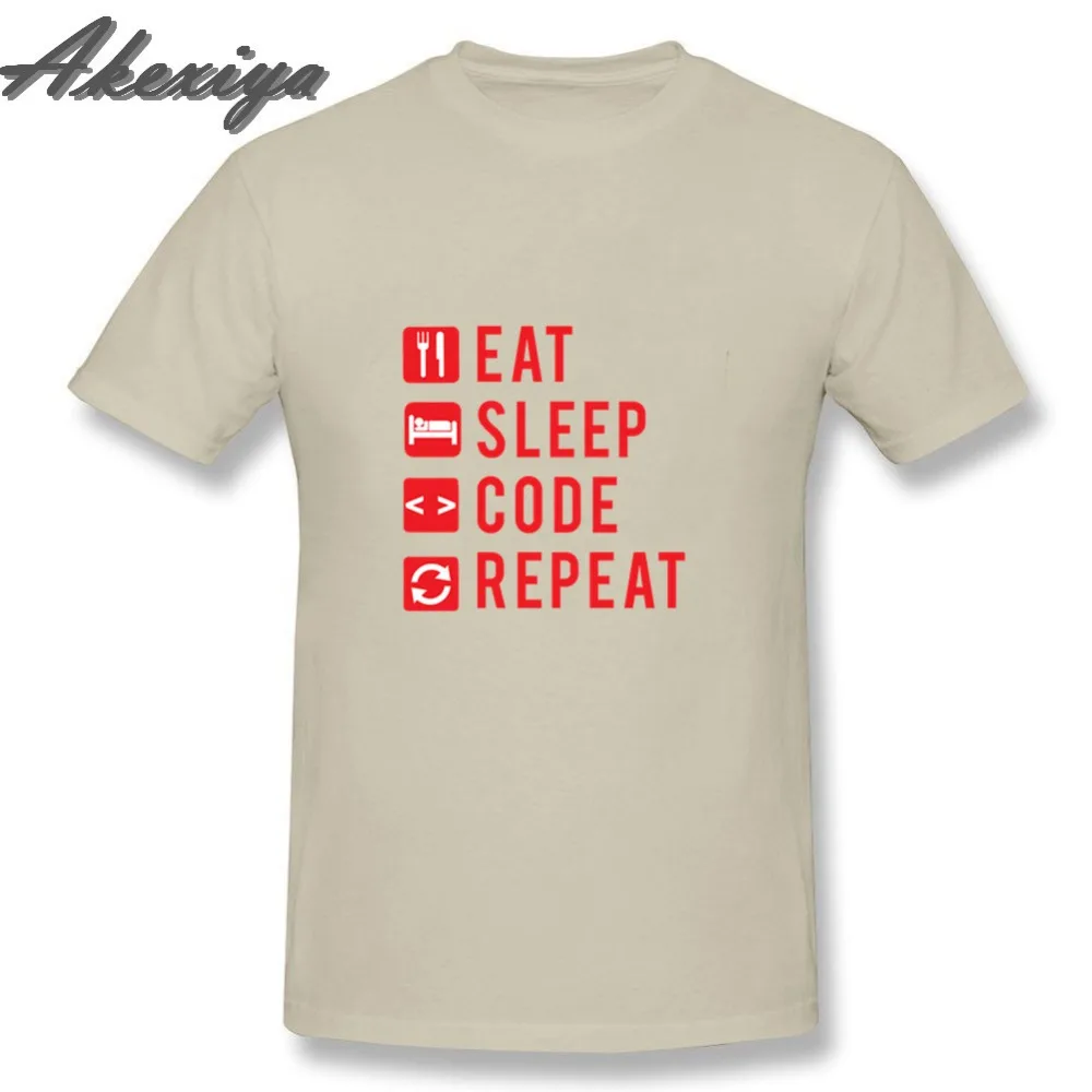 Одежда Eat Sleep Code Repeat Gift for Geek Programmer Hacker Футболка Мужская хлопковая футболка с