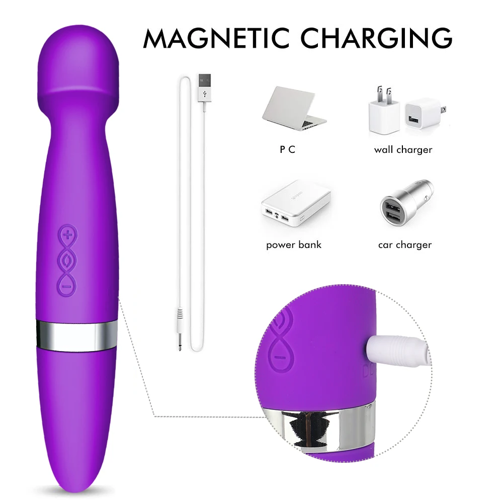 Мощный AV-вибратор USB Перезаряжаемый 10 скоростей волшебная палочка AV Массажная