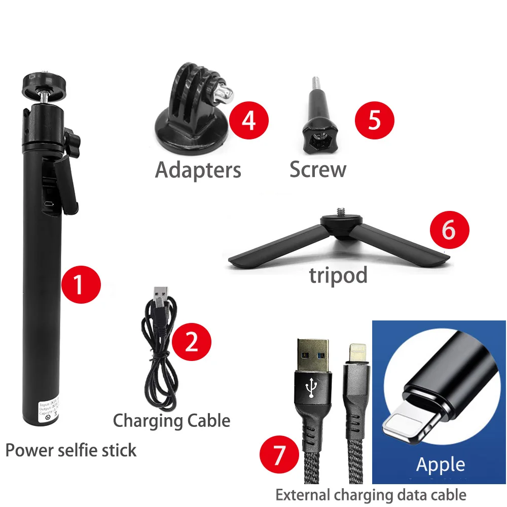 TUYU 2 в 1 ручной 5200 мАч Аккумулятор для камеры селфи палка для DJI OSMO Action GoPro Hero7 6 5 4 sj8 Аксессуары для мобильных телефонов - Цвет: Option-4