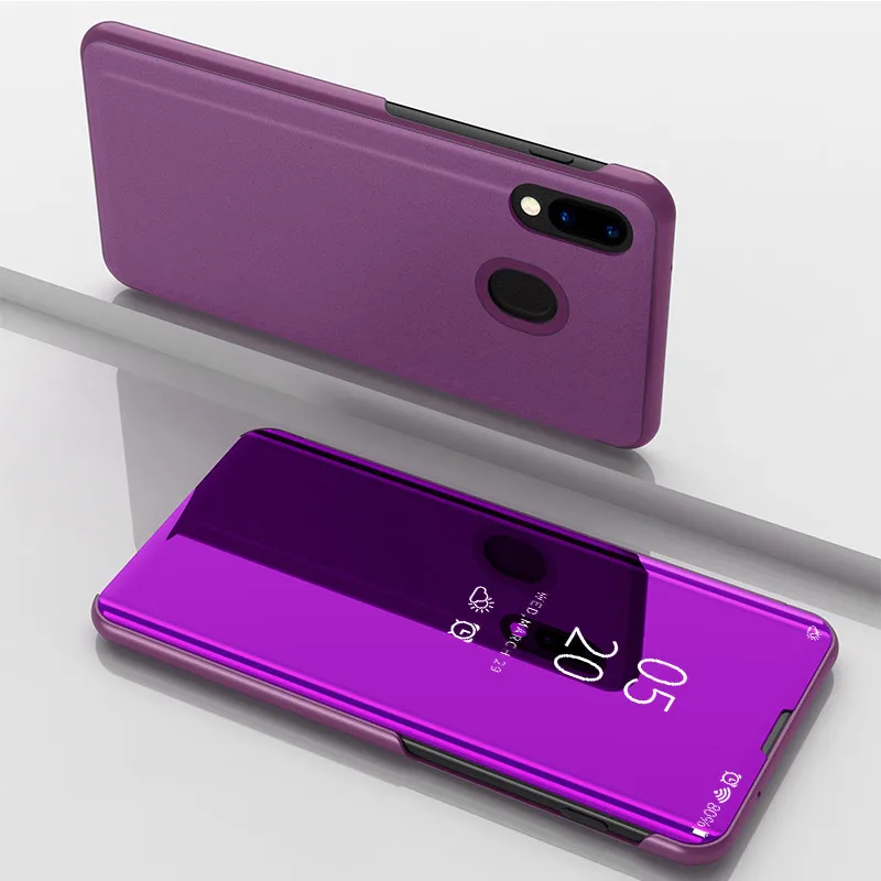 Полный Защитный чехол для samsung Galaxy M10 M20 M30 флип зеркало Стенд телефон случаях A10 A20
