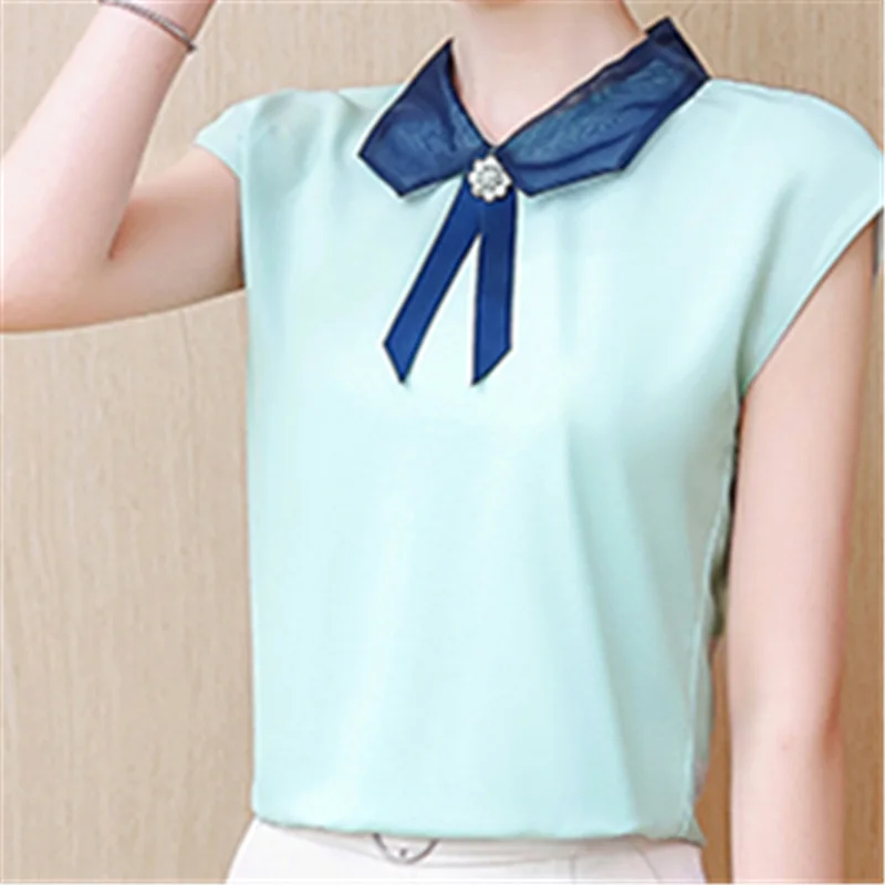 Новинка 2019 года летние женские блузки и топы с расклешенными рукавами шифоновая