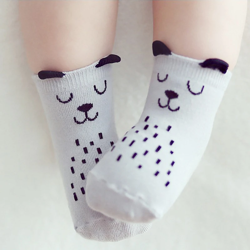Spring Autumn Baby Socks Newborn Boys Girls Cute Toddler Anti-slip Cartoon Ears Unisex Cotton | Детская одежда и обувь