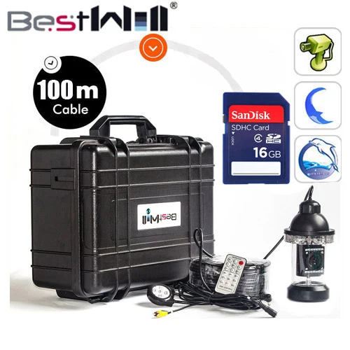 Оригинальный 100 м bestwill 360 градусов вращение моторизованных рыболовная камера с 1/3
