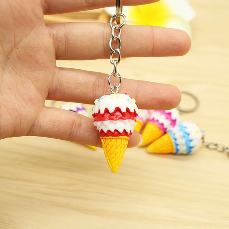 Новый дизайн 3D DIY Модель мороженого брелок мягкий конус из полимерного материала