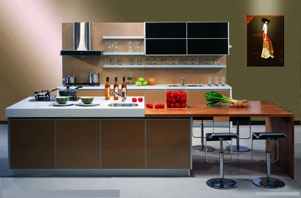 Дешевый меламированный фанерный кухонный шкаф для проектного использования|plywood