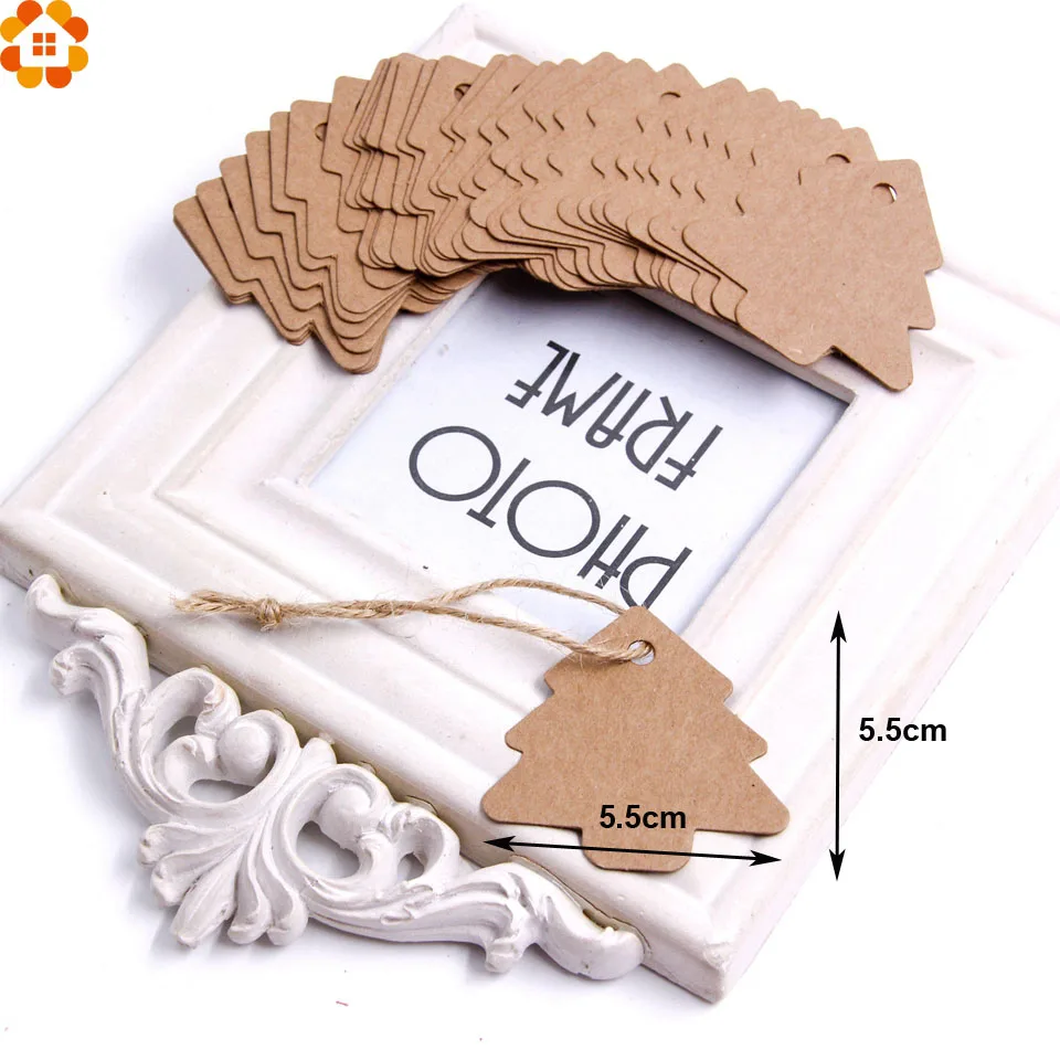 50Pcs DIY Kraft Paper Tags Brown Lace Multi shapes Label Luggage Wedding Note Blank price Hang tag Gift Wrapping Supplies | Дом и сад