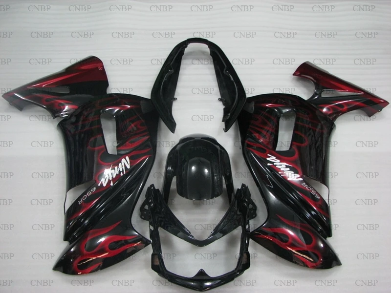 Обтекатели для Kawasaki ER 6F 06 07 2006 2008 с красным пламенем ER6F комплекты тела|Полные