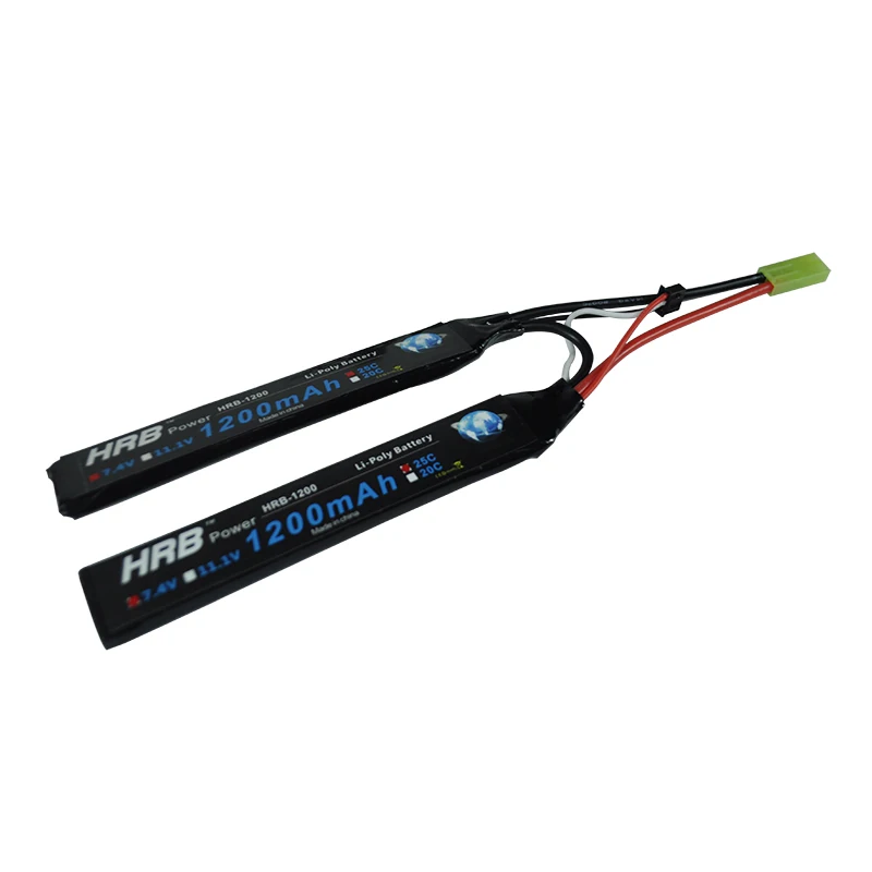 Аккумулятор HRB Lipo 2s емкостью 1200 мАч, напряжением 7,4 В, разрядностью 25C (максимальная разрядность 50C) с разъемами XT60 и Tamiya, для использования в моделях RC, AKKU, Mini Airsoft Gun.