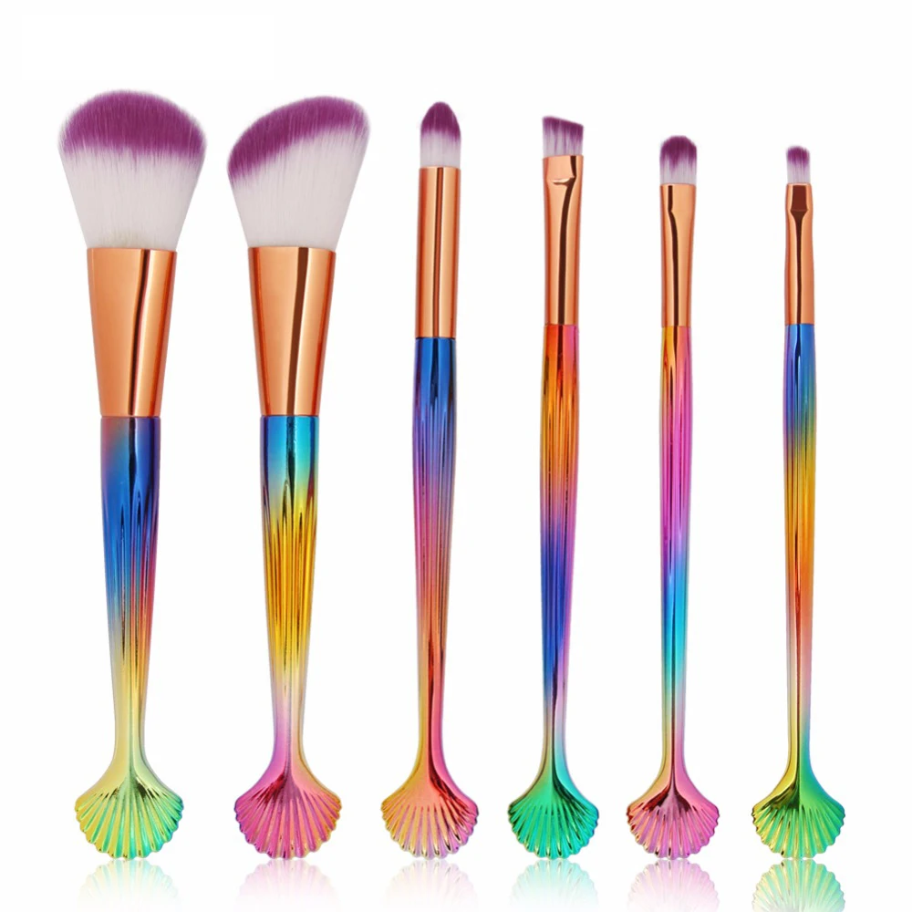 6 шт./Наборы набор кистей для макияжа Мощность Румяна Тени бровей губ корректор