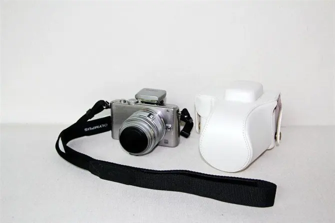 Черный/белый/кофейный чехол для камеры кожаный цифровой Olympus EPL3 EPM1 Бесплатная