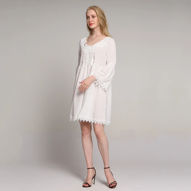 Хорошее предложение женское стильное летнее платье с v-образным вырезом