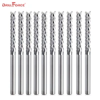 drillforce carbide tungsten corn cutter cutting pcb milling bits end mill 0 5mm 12mm cnc router bits for engraving machine
