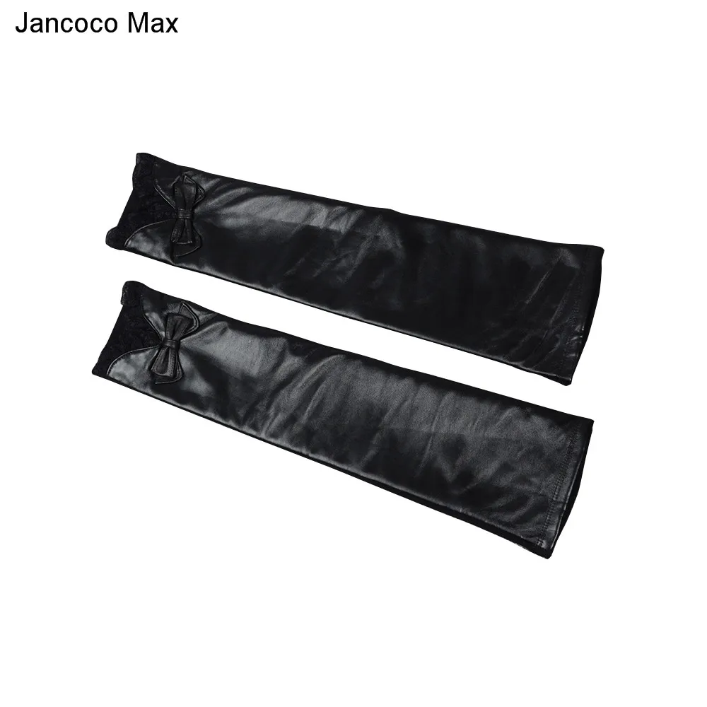 Jancoco Max натуральная кожа длинные перчатки Мода кружева нет митенки для пальцев из натуральной овечьей кожи для Для женщин S2068