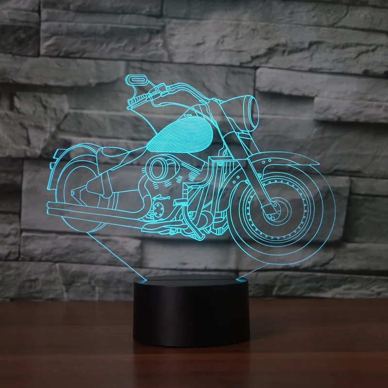 

Новинка USB 3D Светодиодная лампа Новинка Мотоцикл Форма Ночная лампа красочные меняющие ночные светильники как украшение дома