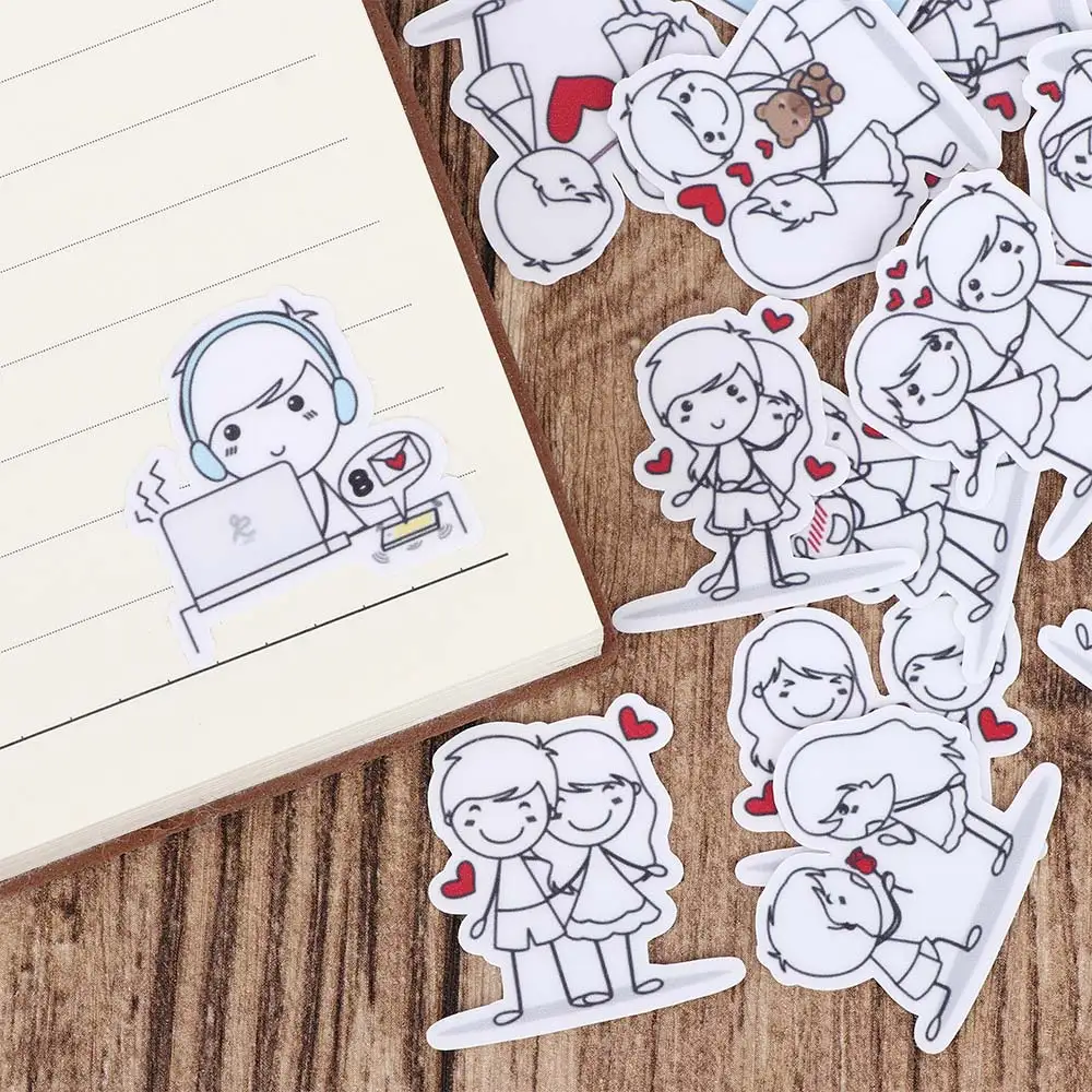 40 Pcs Couple DIY Diary Album Toy Sticker Character Express for Phone Car Label Decorative Stationery Stickers Scrapbooking | Дом и сад