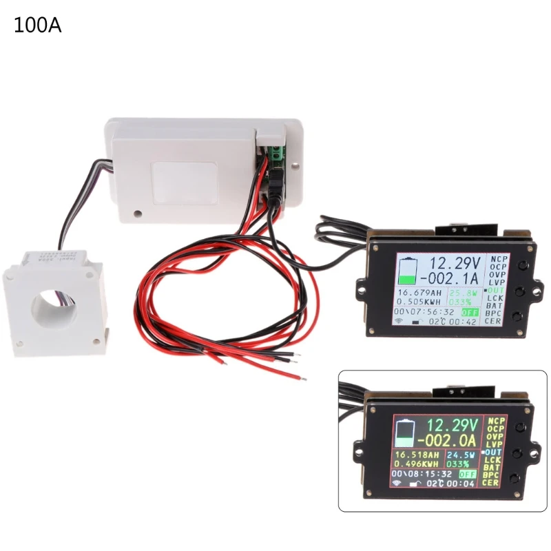 DC 500V 100A 200A 500A Wireless voltage meter ammeter Solar Battery Charging coulometer capacity Power detector Tester