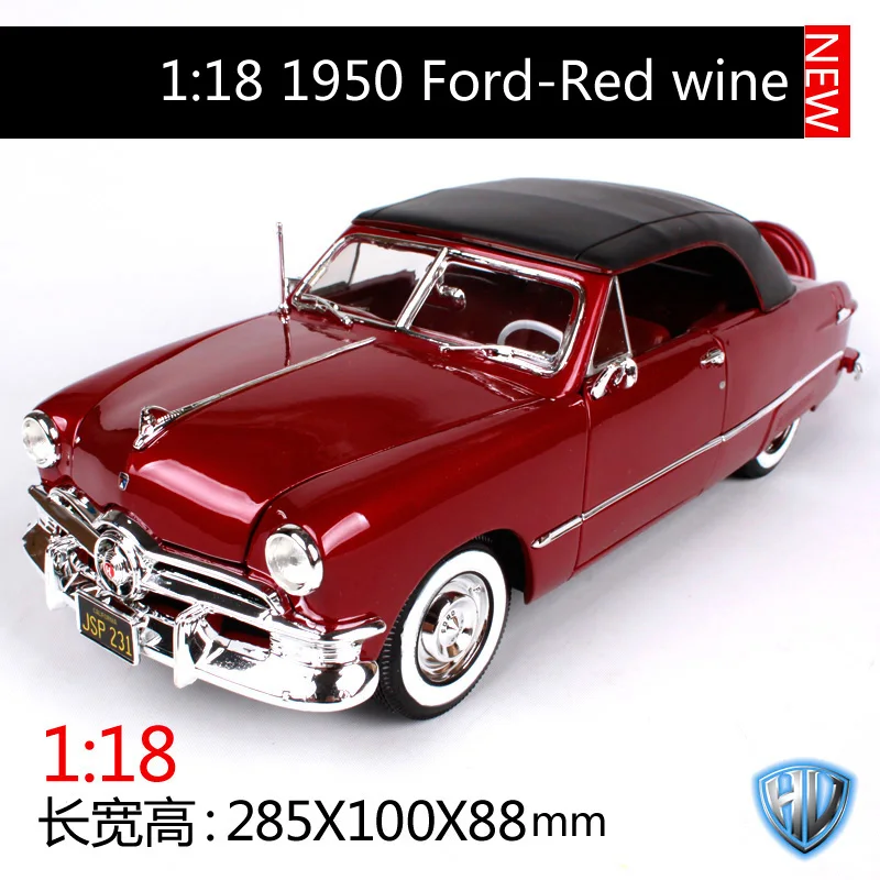Maisto 1:18 1950 ford redwine коричневый автомобиль литья под давлением 285*100*88 мм роскошная винтажная модель автомобиля открытые двери автомобиль форма коллекция 31681