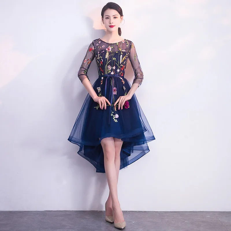 Марка цветочные короткая Cheongsam сексуальный вышитое платье-чанпао Для женщин традиционные китайское платье восточные платья халат Longue Chinoise