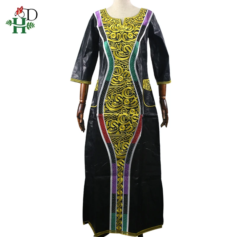 H & D/африканские хлопковые платья для женщин Новинка 2019 г. Базен riche dashiki платье