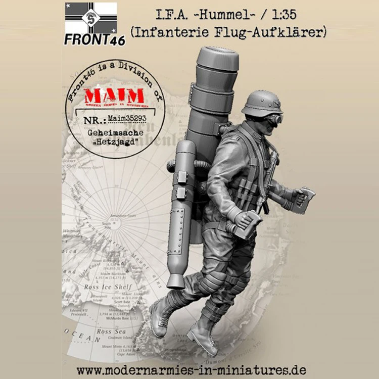 1/35 i.f. A. Hummel (Infanterie Flug Aufklarer) Schwabenland Army полимерная модель солдата GK разобранный и