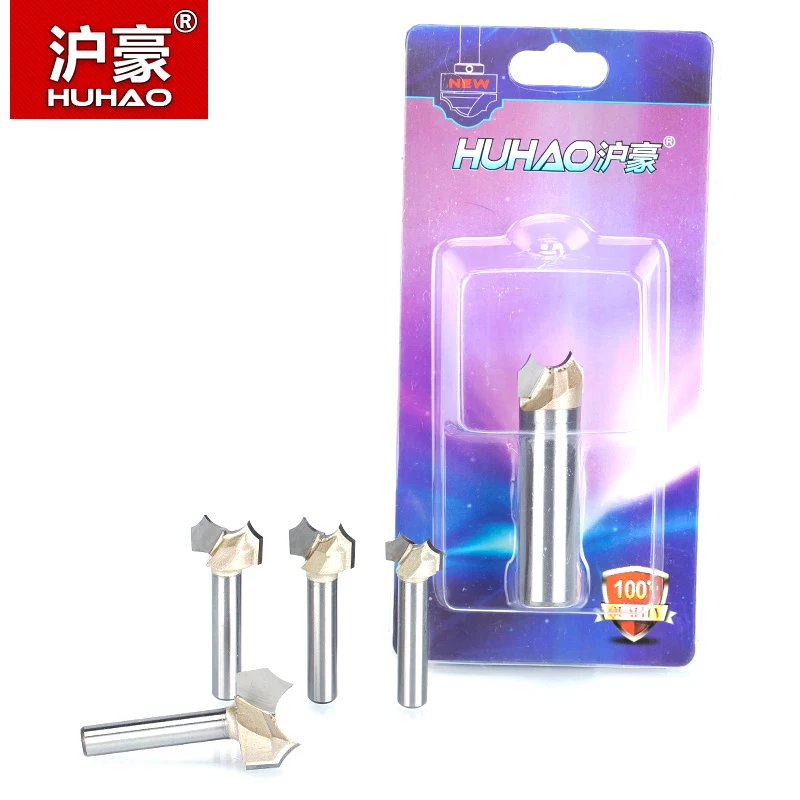 

HUHAO 1pcs 1/2" 1/4" Shank Bit Point-cut Round Over Groove Bits router bits for wood engraving cutter woodworking