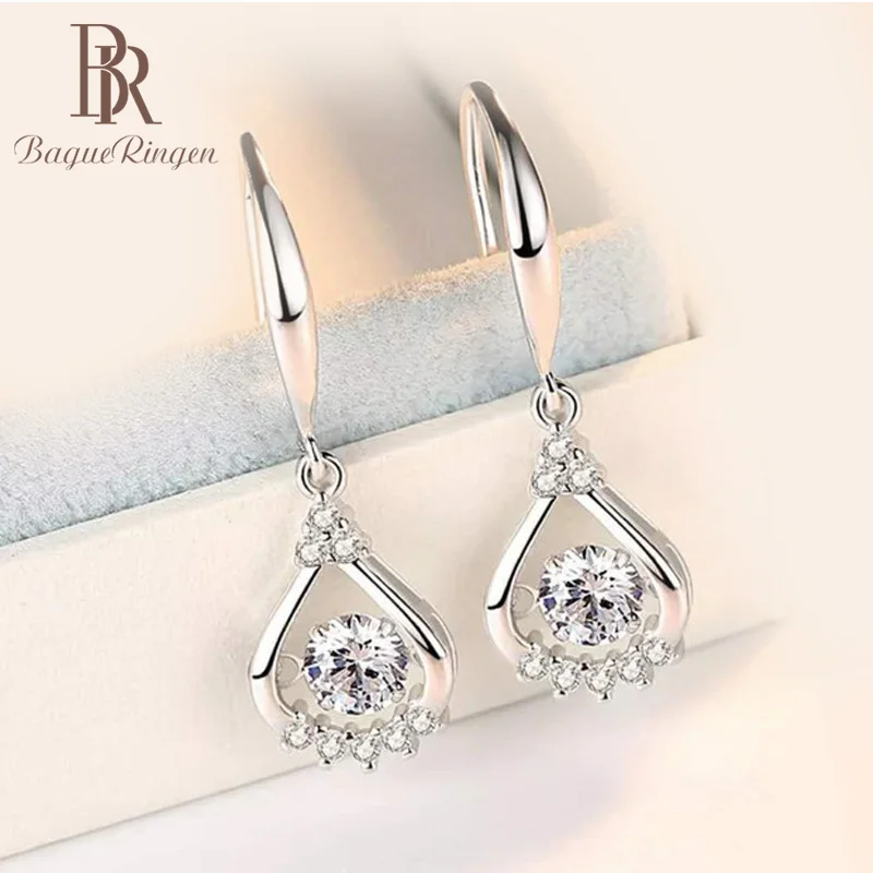 Begua Ringen, модные, 925 пробы, серебряные, циркон, висячие серьги для женщин, Настоящее серебро пробы, серьги,, вечерние, свадебные подарки
