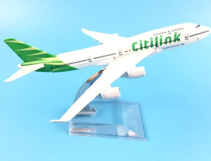 Воздух Индонезия Citilink дыхательные пути B747 400 Боинг 747 авиакомпании 16 см модель