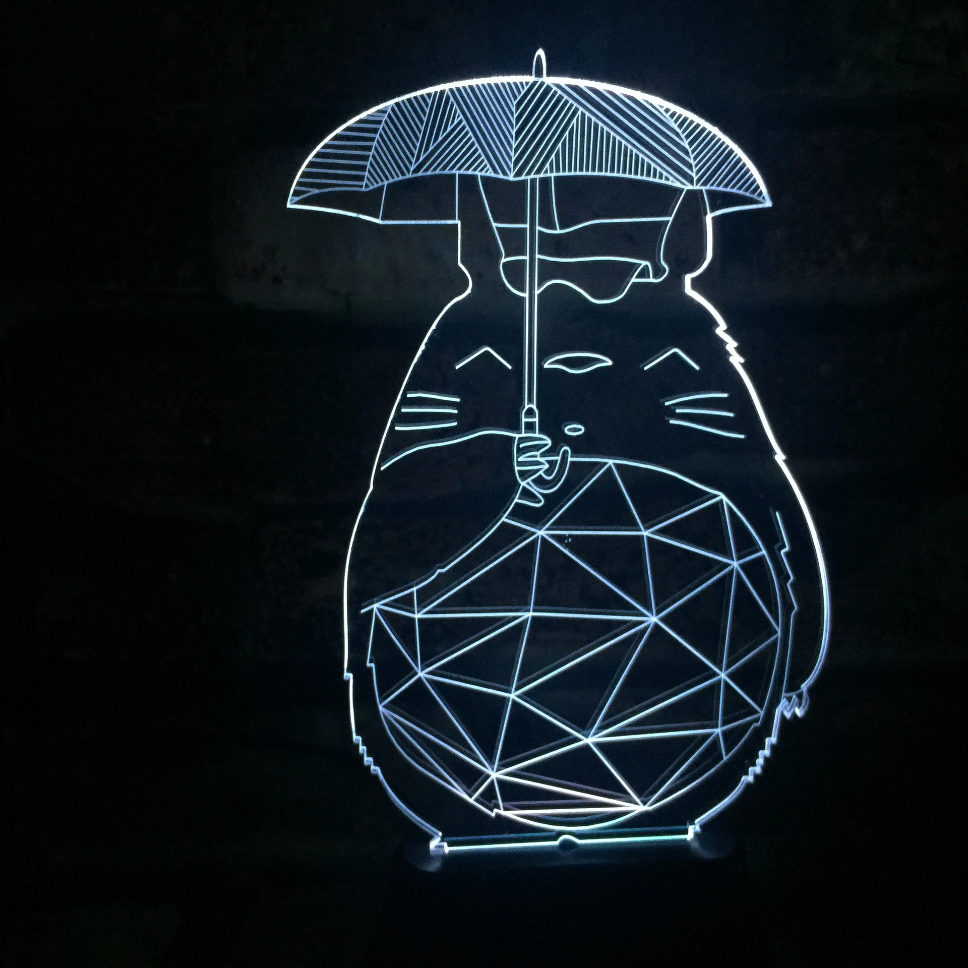 Chinchilla 7 цветов голограма 3D свет градиент Lampara LED визуальный стерео Иллюзия света