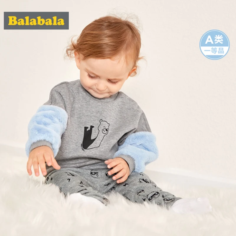 Толстовка Balabala с флисовой подкладкой для маленьких мальчиков и девочек Свитшот