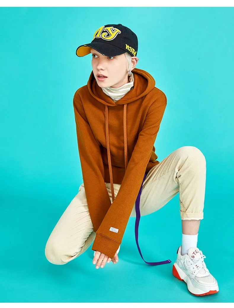 Toyouth новые осенние модные Повседневное Для женщин кофты корейский Твердые Хлопок Основные толстовки женские топы Capuche Femme