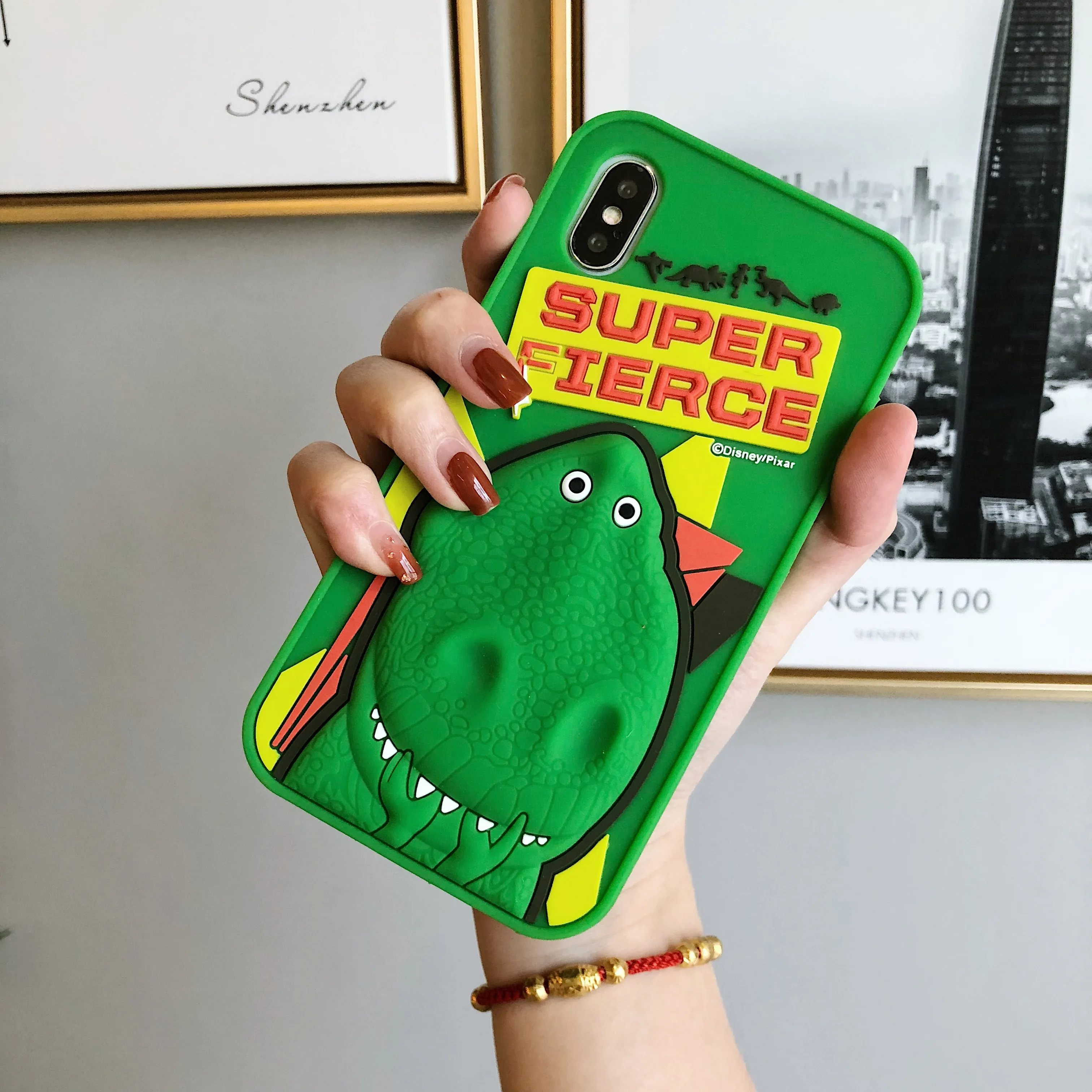Силиконовые чехлы для Apple Iphone 5S Se 6 6s 7 8 Plus мультяшный милый Toy Story Rex Зеленый Динозавр чехол для IPhone X XR XS MAX