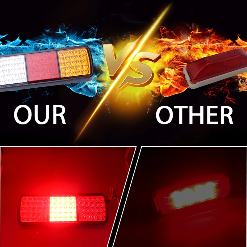1 шт. 12 в 12LED красный квадратный поворотный стоп сигнал грузовик задние