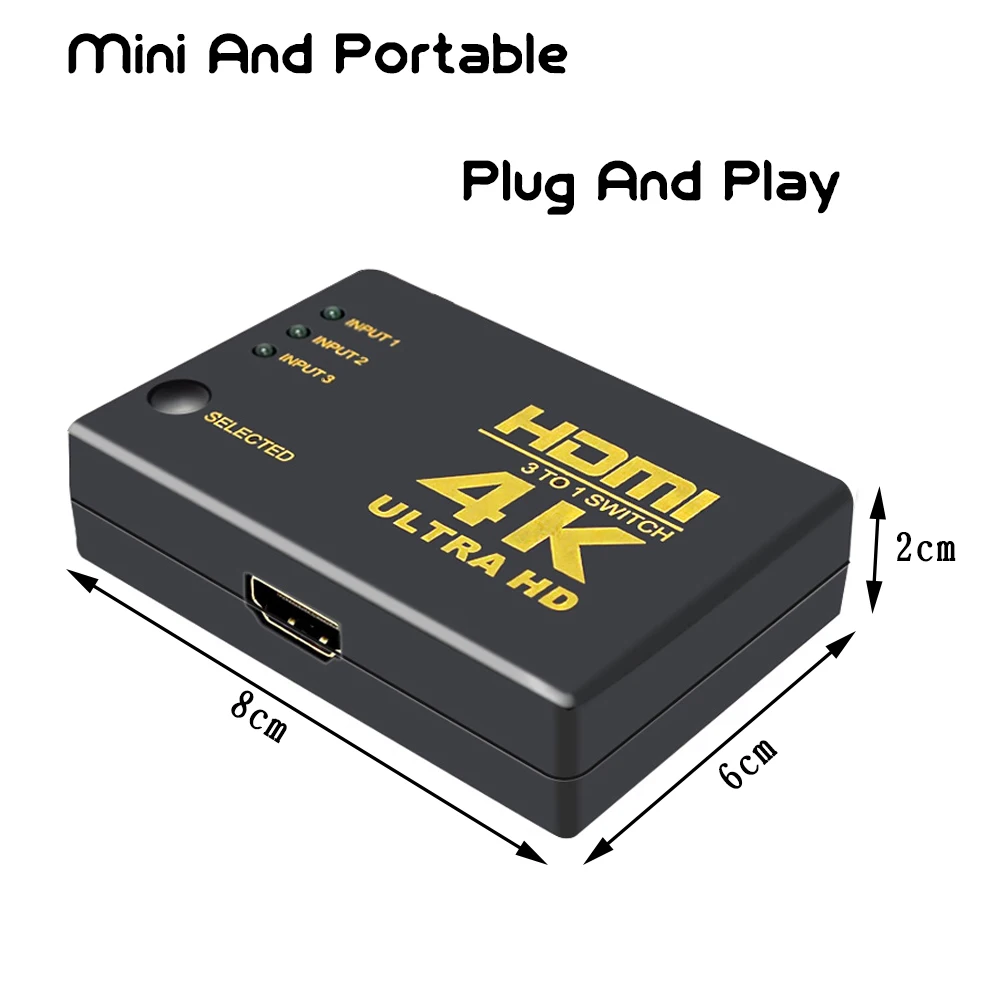 1080P 4K*2K HDMI Video Switch Switcher Splitter 3 input 1 output Port Hub for DVD HDTV Xbox PS3 PS4 | Компьютеры и офис